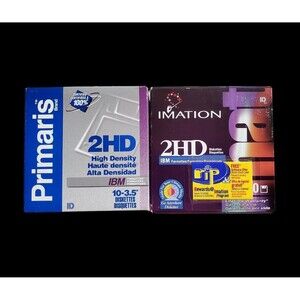 Lot Of Two Packs Of 10 Imation & Primaris 2HD 1.44mb 3.5 Floppy Disks Discs